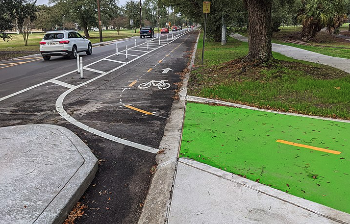 Protected bike lane